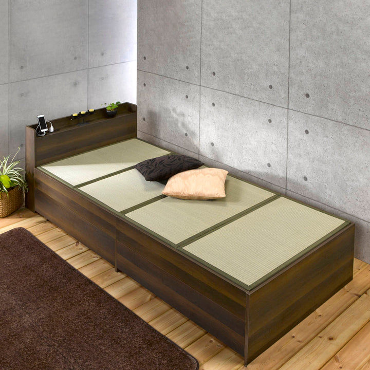 畳ベッドシングル引出し2杯宮棚2口コンセント付