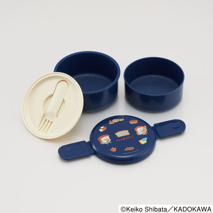 弁当箱500ml2段抗菌丸型ランチBOX2段パンどろぼう