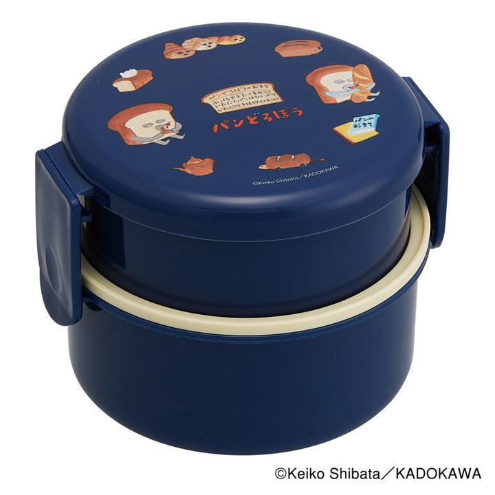 弁当箱500ml2段抗菌丸型ランチBOX2段パンどろぼう