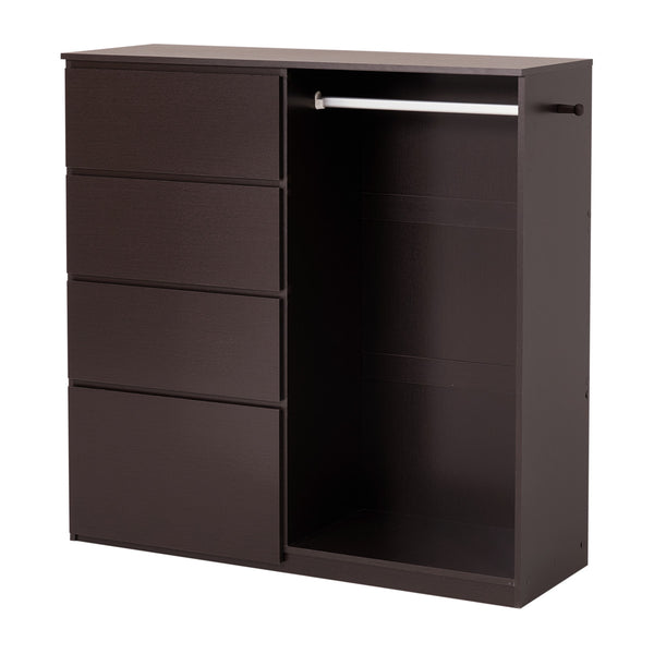 ハンガーラック幅121cm引出し4杯省スペース