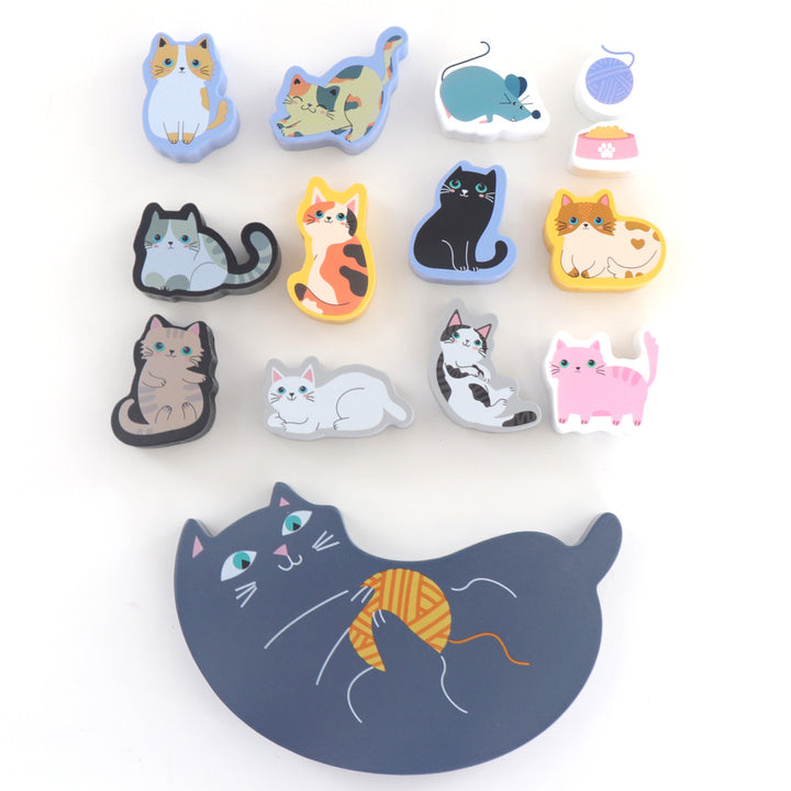 11匹にゃんこバランス積み木猫室内遊び