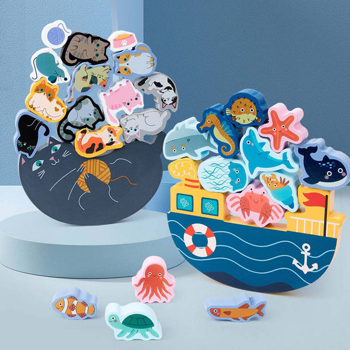 11匹にゃんこバランス積み木猫室内遊び