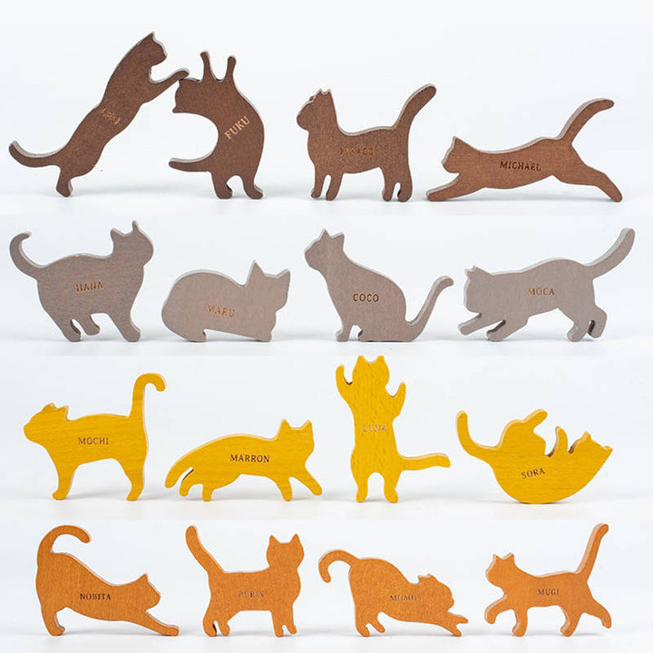 16匹にゃんこバランス積み木猫室内遊び