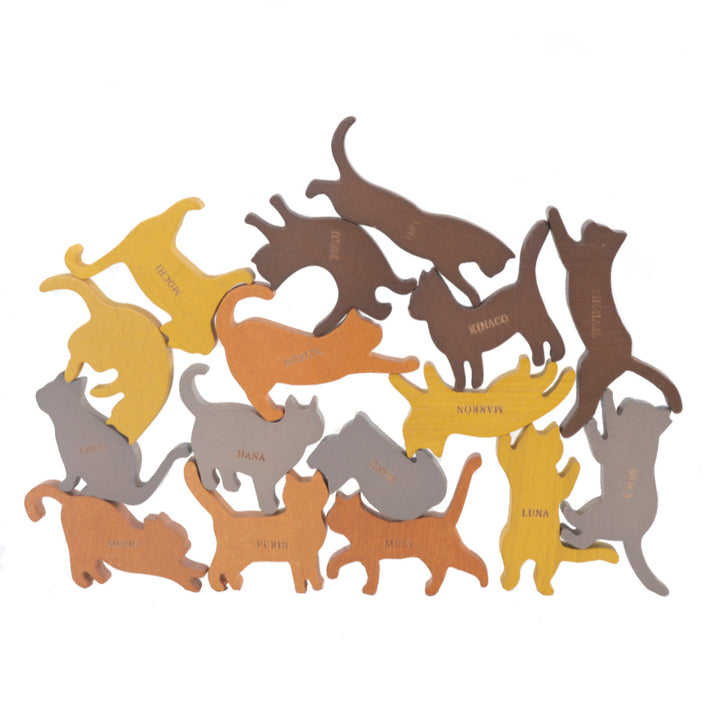 16匹にゃんこバランス積み木猫室内遊び