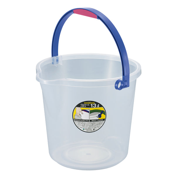 掃除バケツホース止め付きべんりっこバケツ13Lクリア