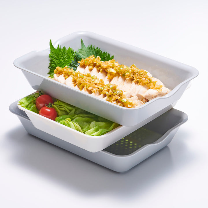 バット＆ザルワイド3点セット抗菌電子レンジ対応日本製