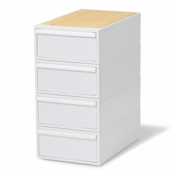 収納ケース天板付き同色4個セット引き出しS幅32×奥行52×高さ16.1cmクローゼットシステム