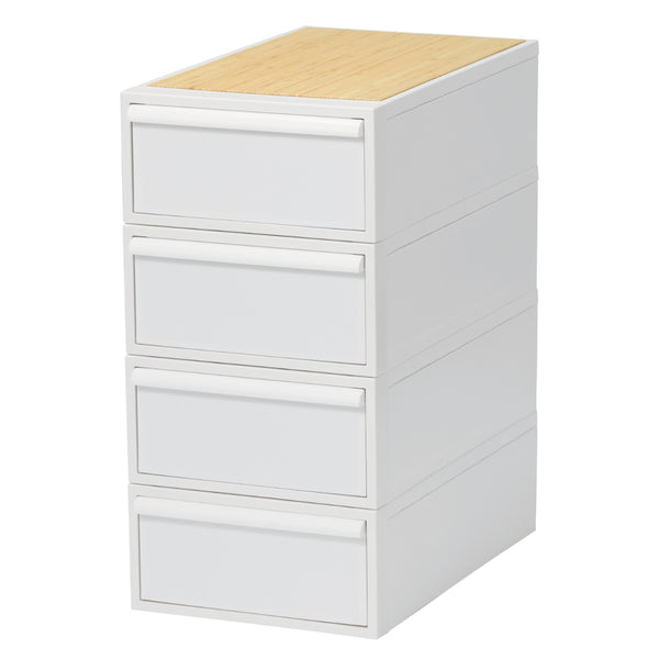 収納ケース天板付き同色4個セット引き出しS幅32×奥行52×高さ16.1cmクローゼットシステム