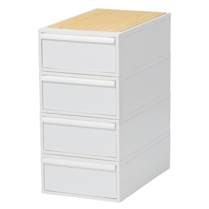 収納ケース天板付き同色4個セット引き出しS幅32×奥行52×高さ16.1cmクローゼットシステム