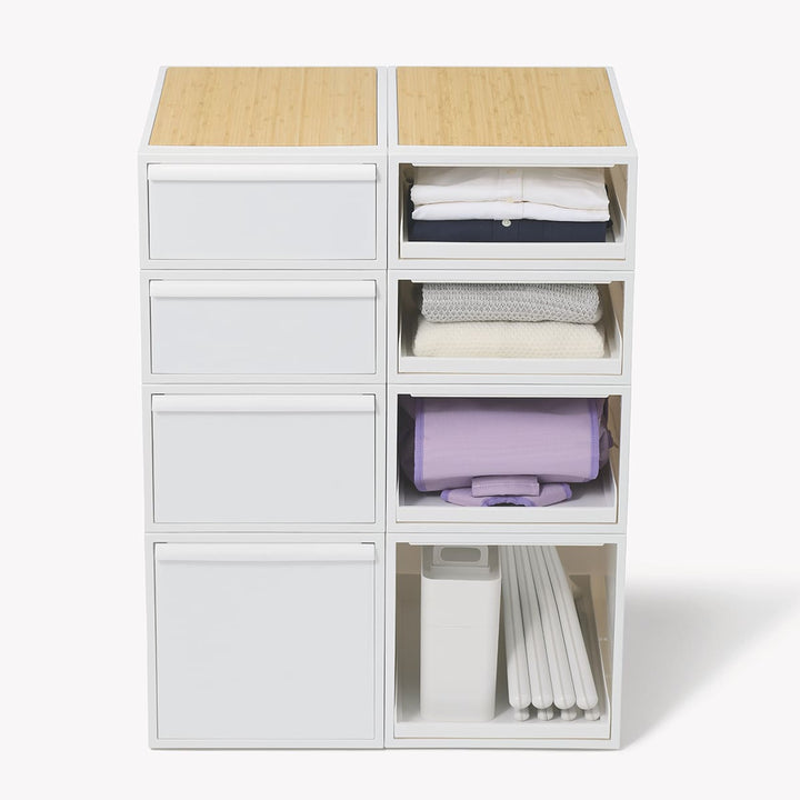 収納ケース天板付き同色3個セット引き出しM幅32×奥行52×高さ21.5cmクローゼットシステム