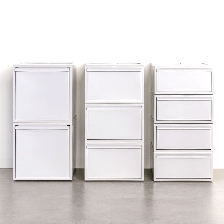 収納ケース天板付き同色3個セット引き出しM幅32×奥行52×高さ21.5cmクローゼットシステム