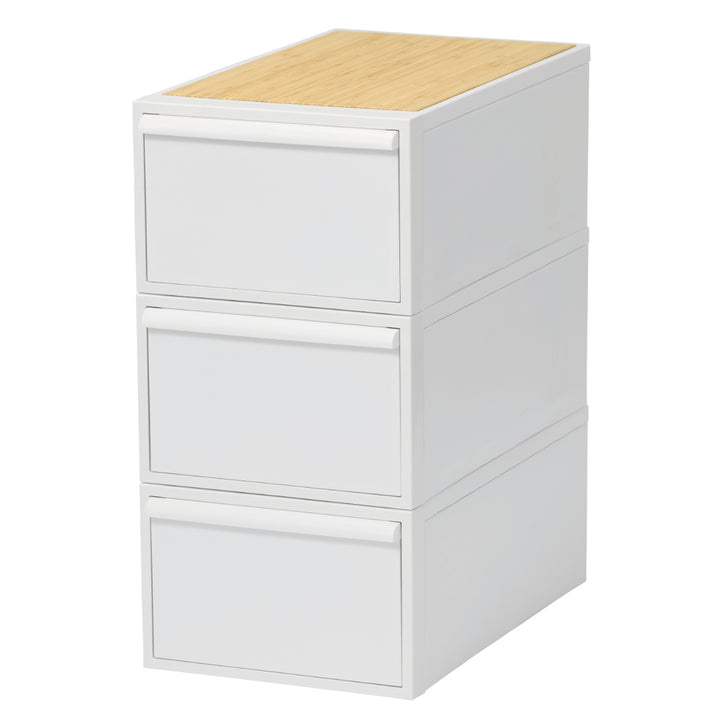 収納ケース天板付き同色3個セット引き出しM幅32×奥行52×高さ21.5cmクローゼットシステム