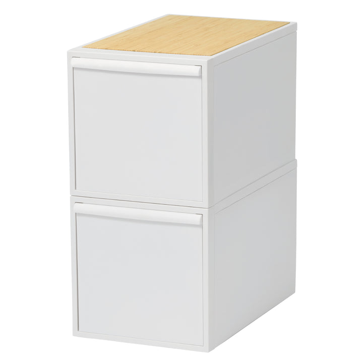 収納ケース天板付き同色2個セット引き出しL幅32×奥行52×高さ31.8cmクローゼットシステム