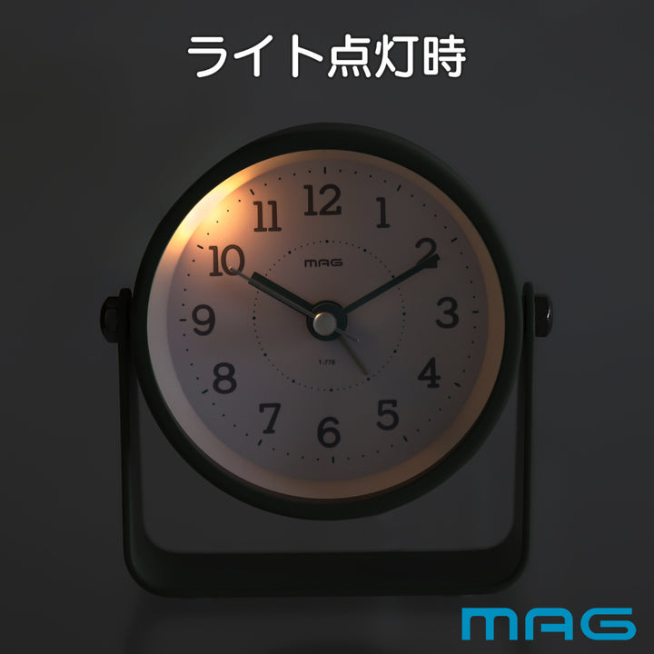 置き時計モナカMAG連続秒針目覚まし時計