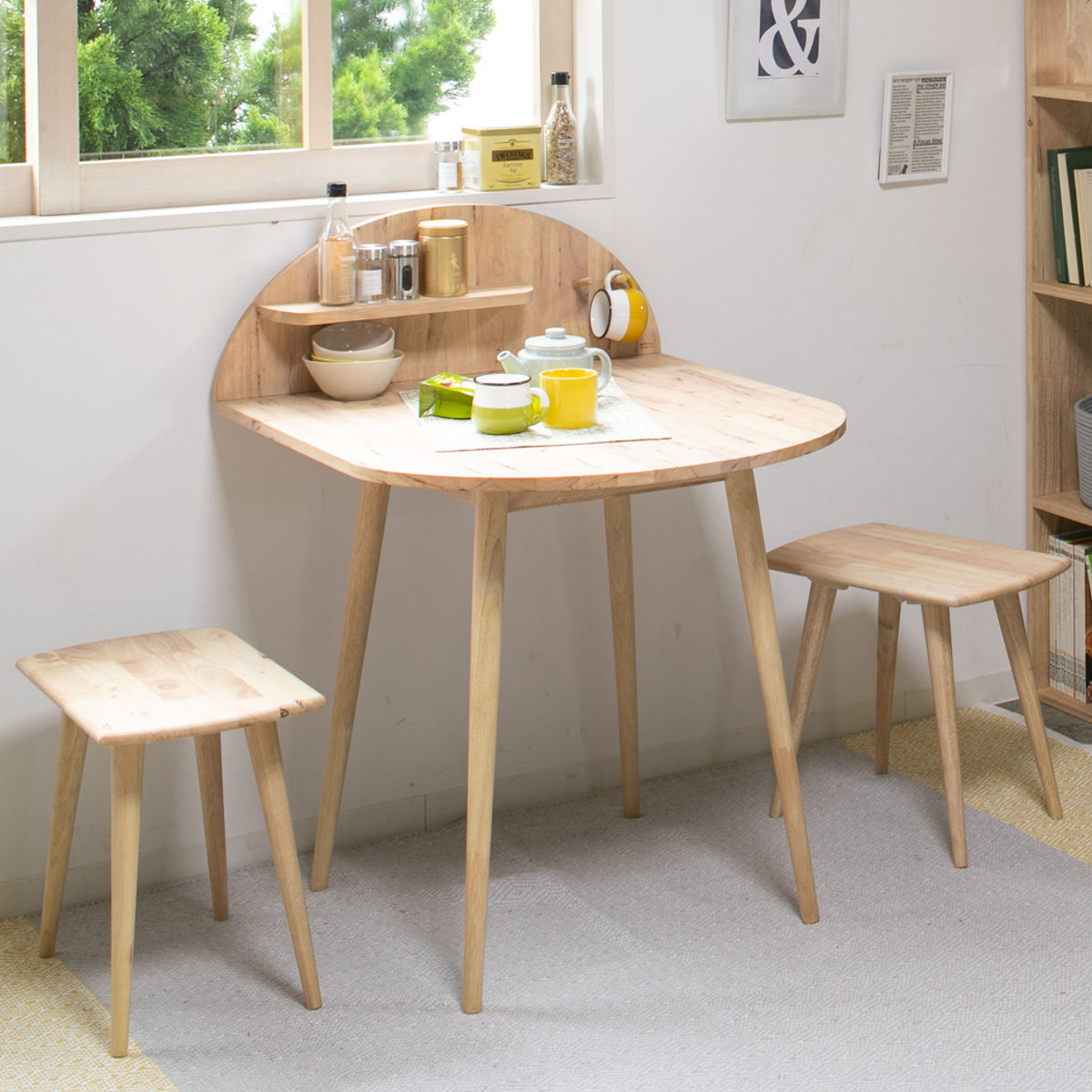 Buy&Ship公式アカウント 03 専用です。 ヴィッツゥのテーブル２点セット ダイニングテーブルセット 2人掛け 3点セット テーブル幅80cm 半円型