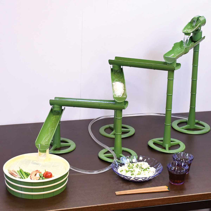 流しそうめん器竹流麺スライダーそうめん流し器