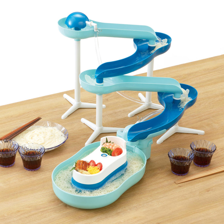流しそうめん器流麺スライダーそうめん流し器ミントブルー