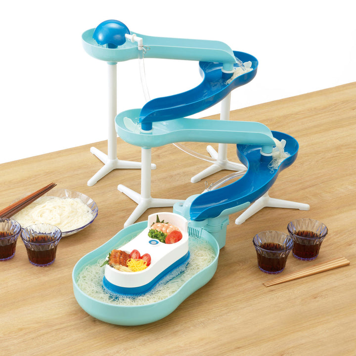 流しそうめん器流麺スライダーそうめん流し器ミントブルー