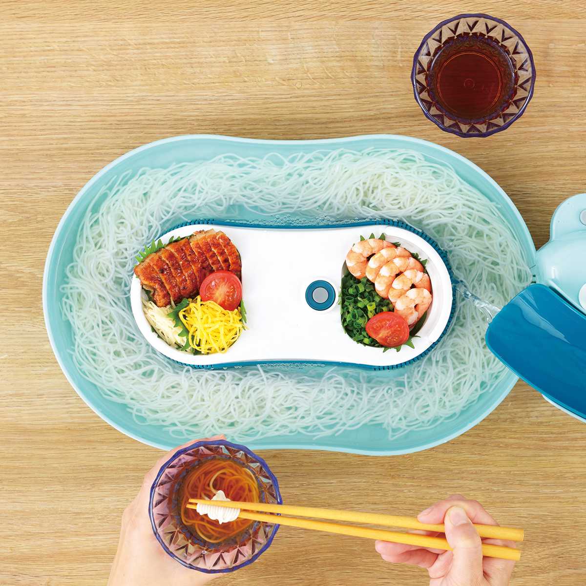 流しそうめん器 流麺 スライダーそうめん流し器 ミントブルー – ハウジー