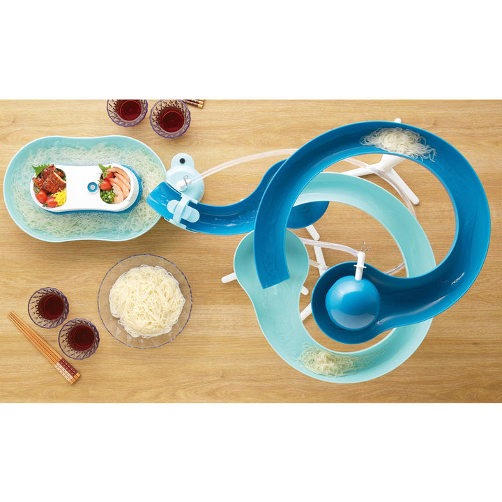 流しそうめん器流麺ツイストスライダーそうめん流し器ミントブルー