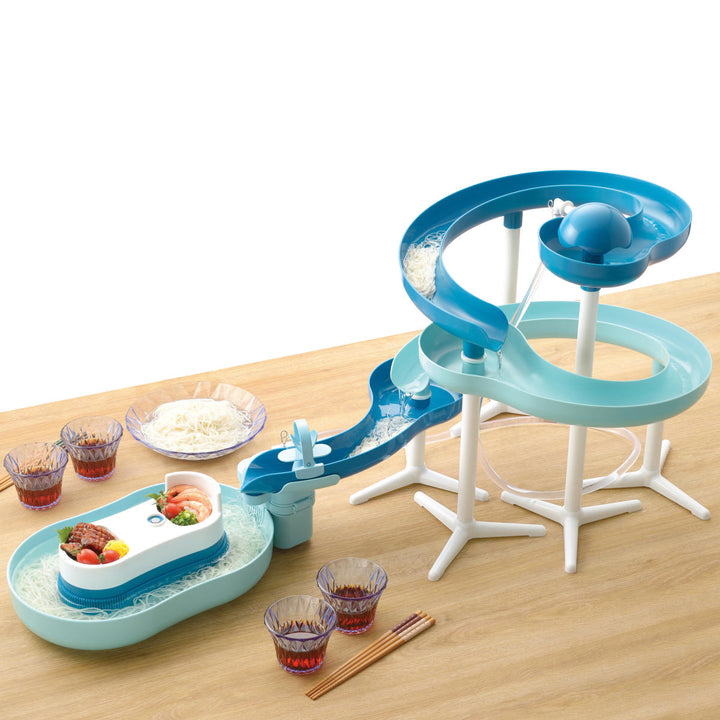 流しそうめん器流麺ツイストスライダーそうめん流し器ミントブルー