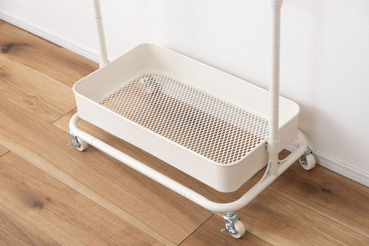 ハンガーワゴン幅59.5cm2段キャスター付スチール