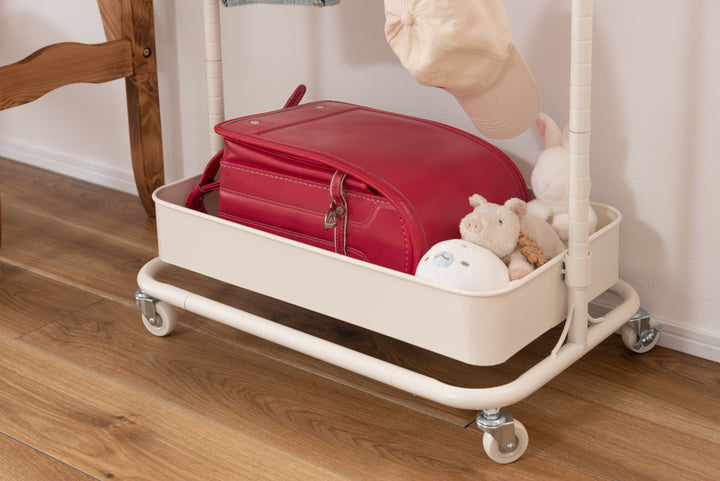 ハンガーワゴン幅59.5cm2段キャスター付スチール