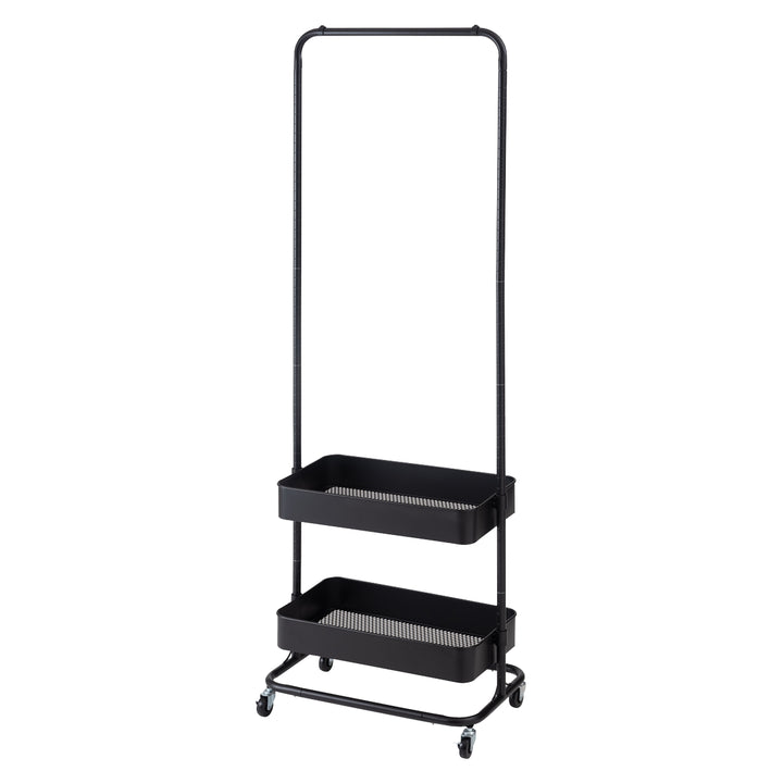 ハンガーワゴン幅59.5cm2段キャスター付スチール