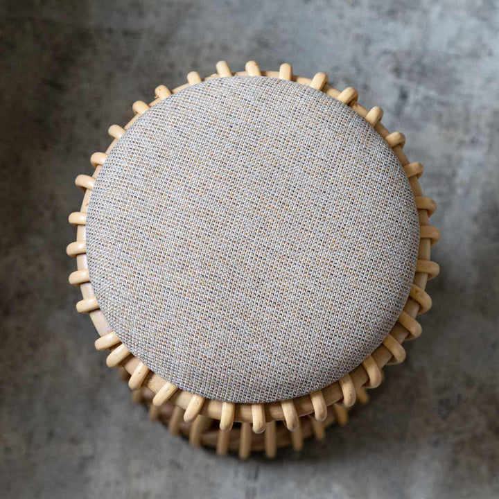 籐ラウンドスツール座面高40cm鼓型天然木