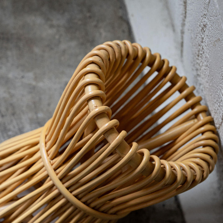 籐ラウンドスツール座面高40cm鼓型天然木