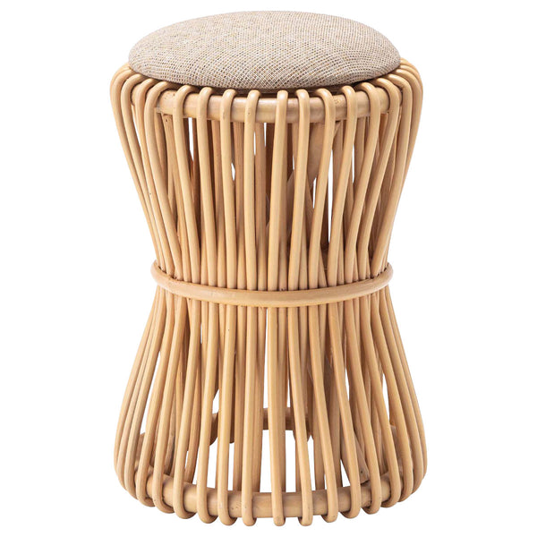 籐ラウンドスツール座面高40cm鼓型天然木