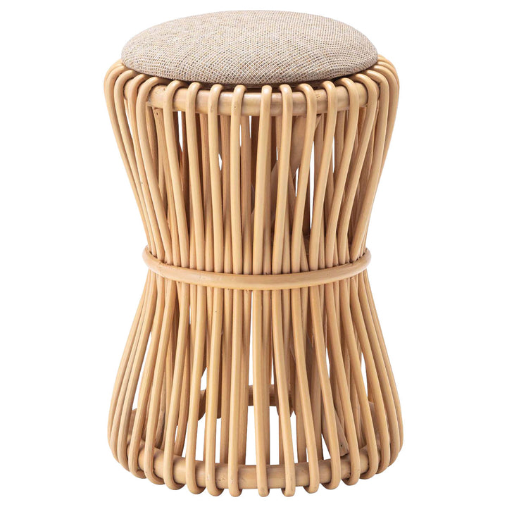 籐ラウンドスツール座面高40cm鼓型天然木