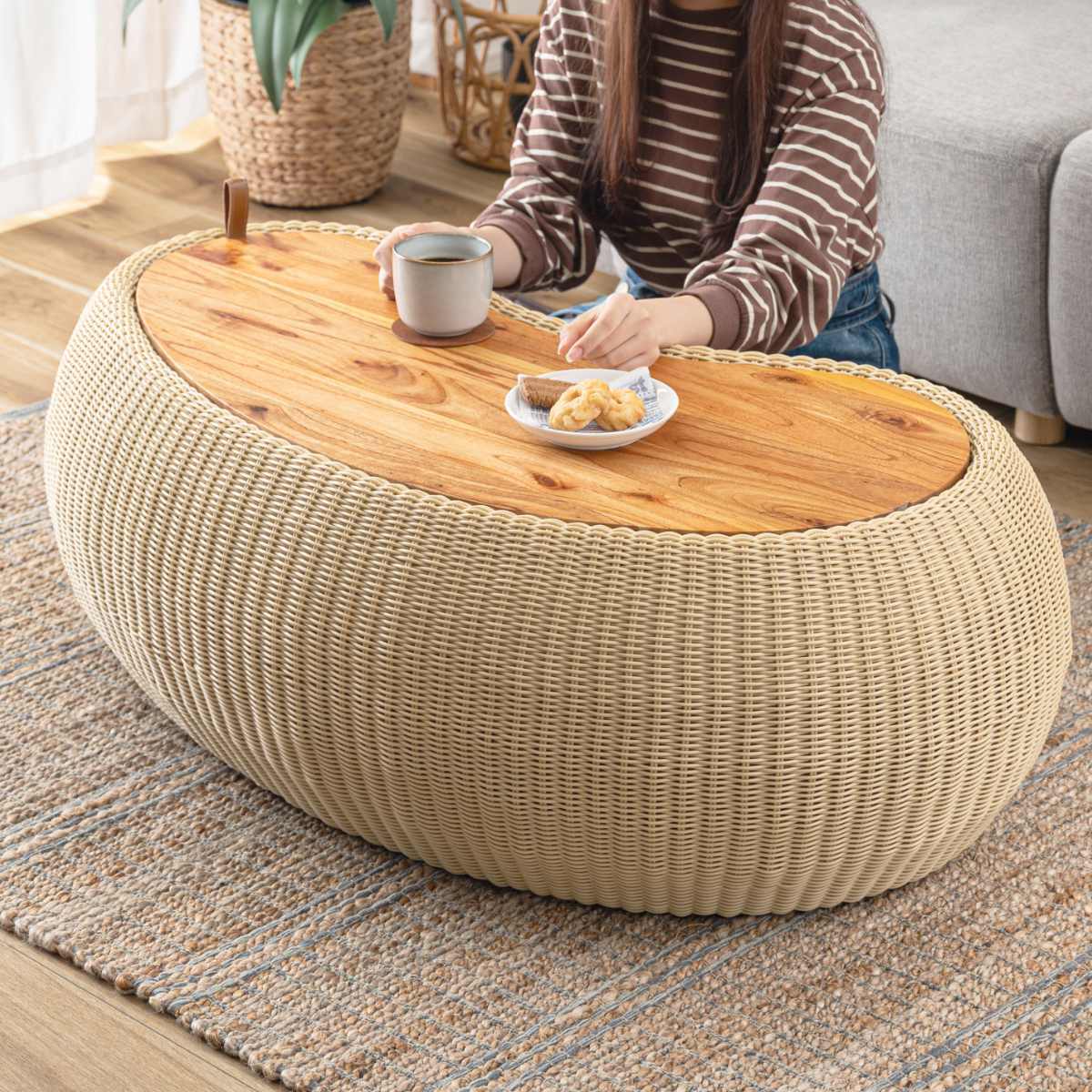 円形ラタン風センターテーブル③ 楽天市場】[最大10%offクーポン☆5/23 20:00-24 23:59] センター