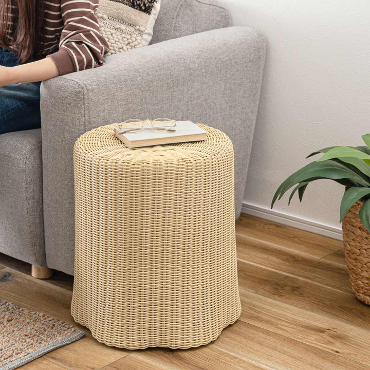 切り株風スツール座面高46cmラタン調