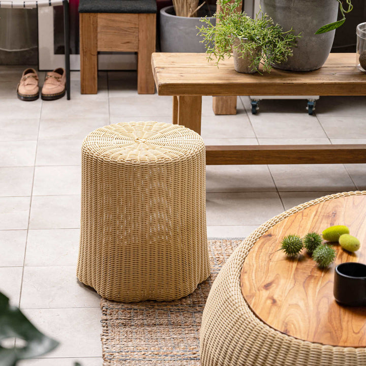 切り株風スツール座面高46cmラタン調