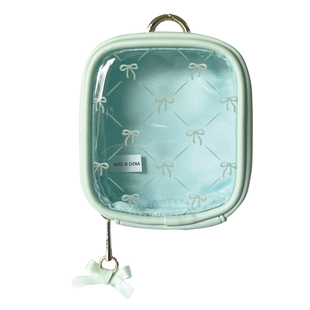 ポーチ リボン カラビナ クリアミニポーチ カラビナ付き – ハウジー