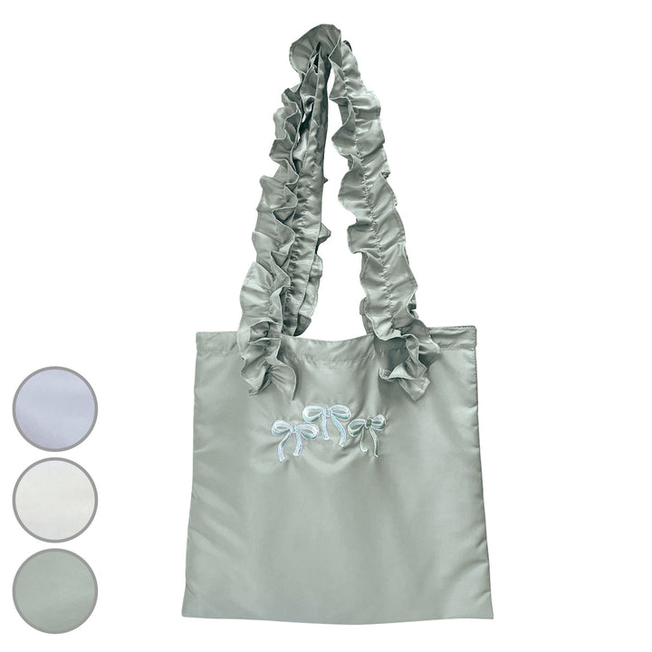 バッグリボンフリルトートバッグA4サイズ対応