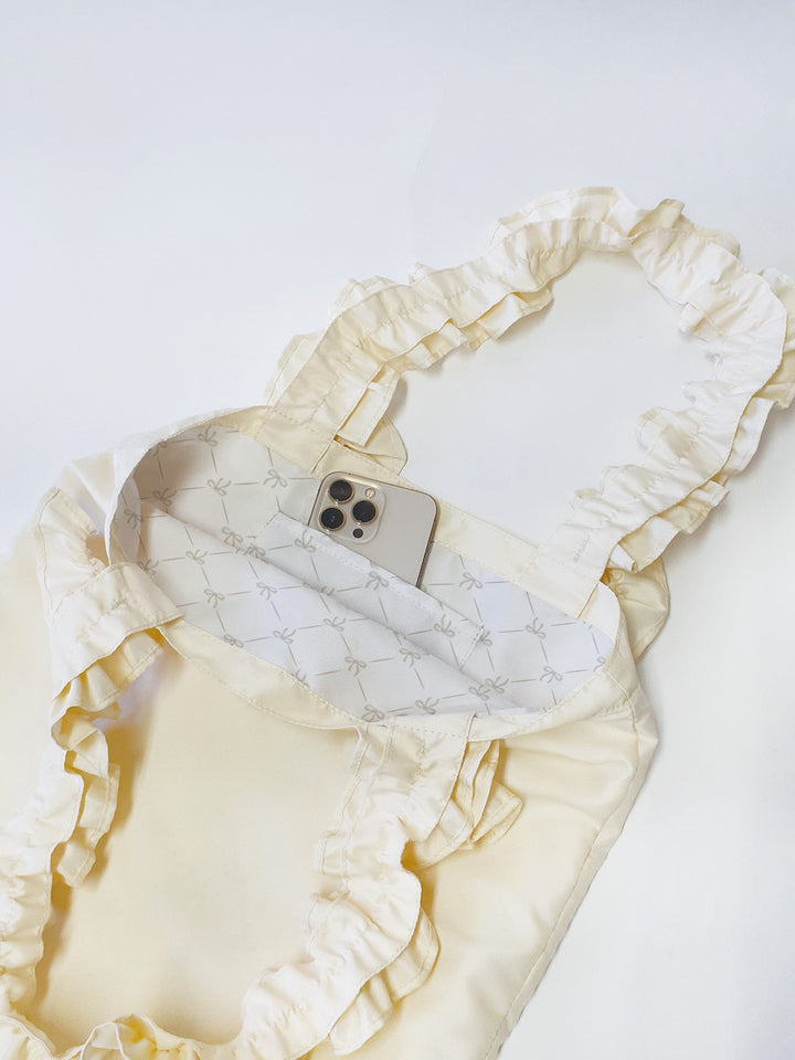 バッグリボンフリルトートバッグA4サイズ対応