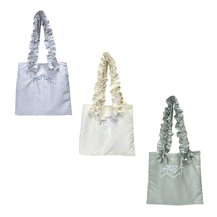 バッグリボンフリルトートバッグA4サイズ対応