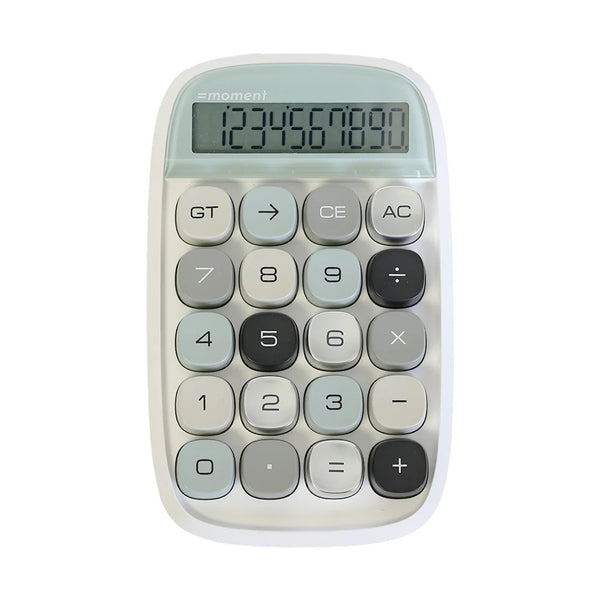 電卓イコールモーメントホワイトピンクコンパクト