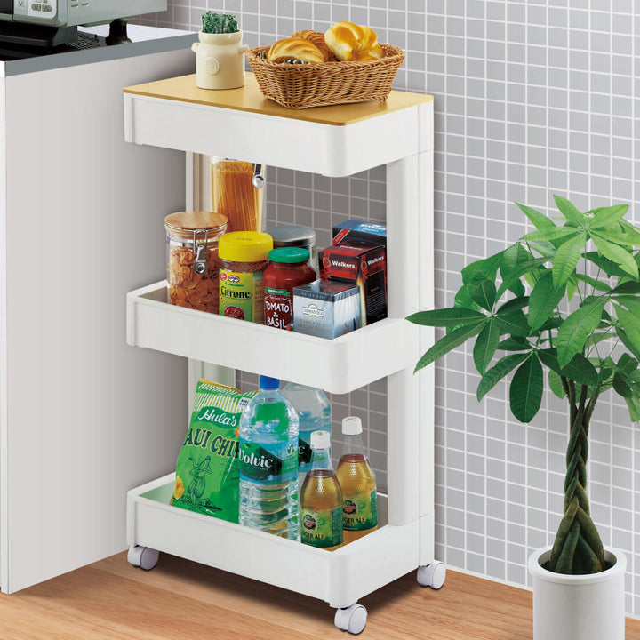 キッチンワゴンスマートワゴンFitW250幅260cm奥行45cm3段木天板