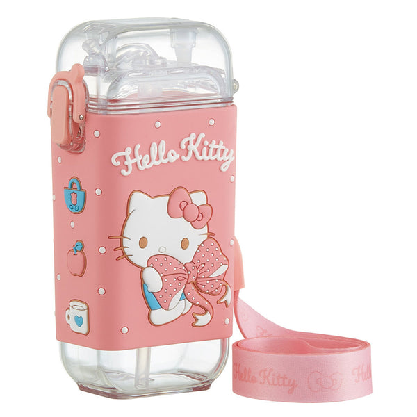 水筒260mlスクエアストローボトルSキティビックリボン