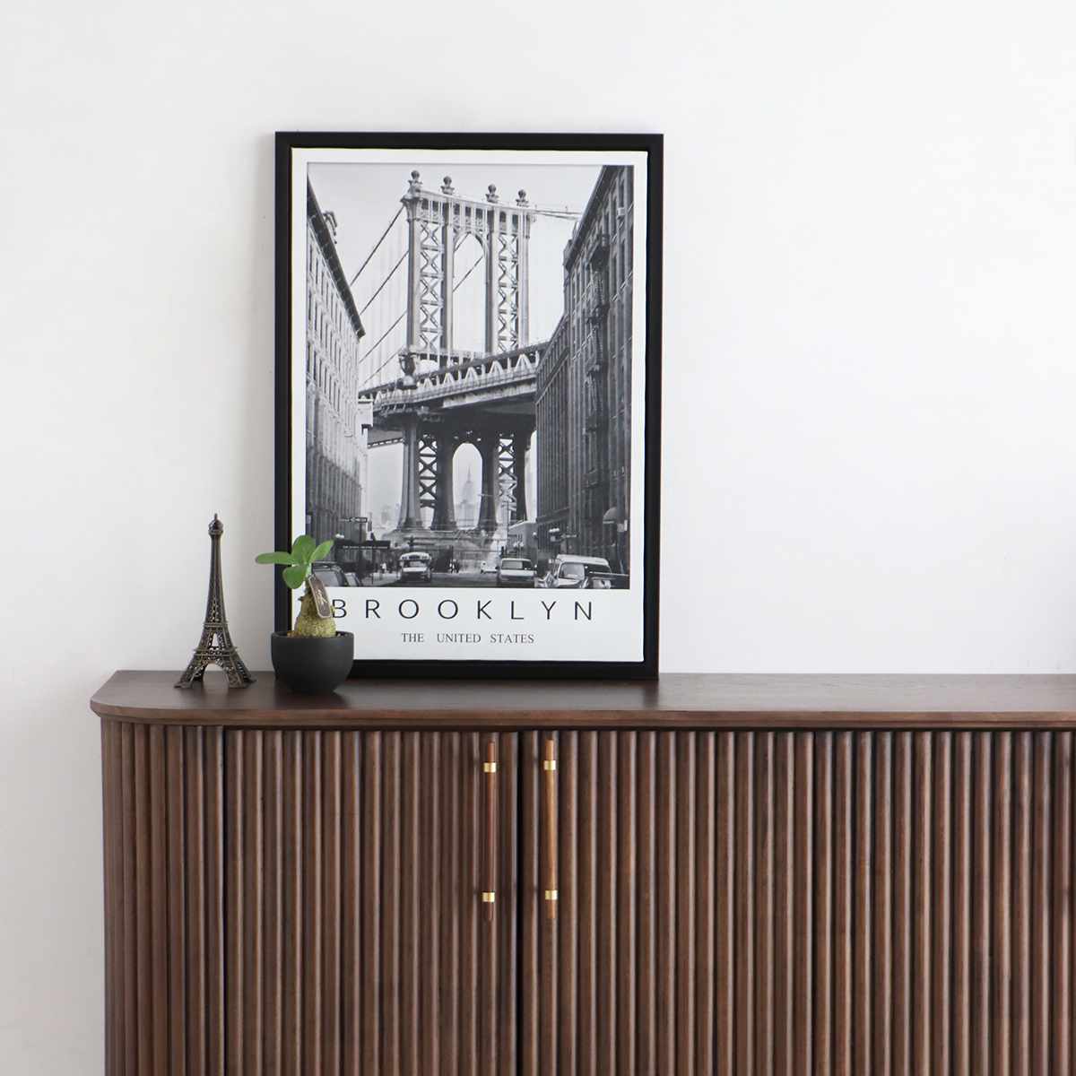 サイドボード 幅180cm 天然木 じゃばら風 ゴールド脚 – ハウジー