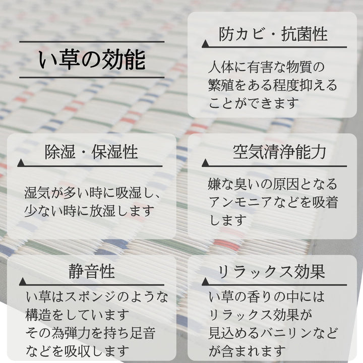 い草ラグ江戸間3畳せせらぎ174×261cm掛川織花ござ