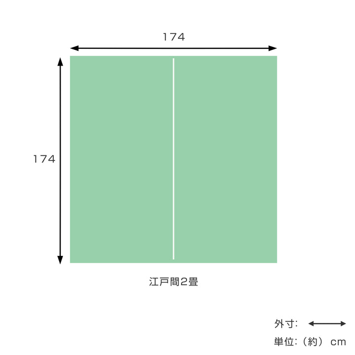 い草ラグ江戸間2畳高山174×174cm紋織花ござ