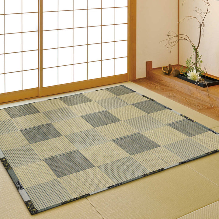 い草ラグ180×230cmふっくらラグ唐草市松