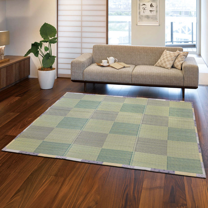 い草ラグ180×230cmふっくらラグ唐草市松