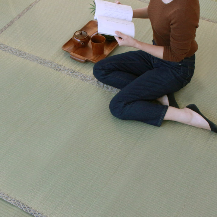 い草上敷きセット江戸間4.5帖白山+防ダニシート健康敷紙白山双目