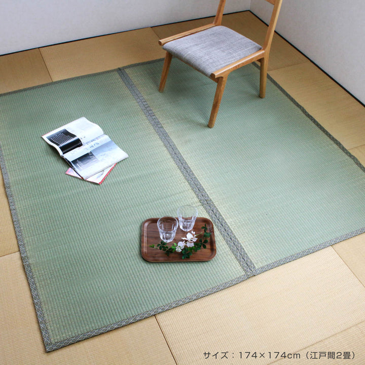 い草上敷きセット江戸間6帖白山+防ダニシート健康敷紙白山双目