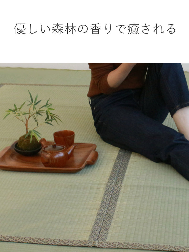 い草上敷きセット江戸間6帖白山+防ダニシート健康敷紙白山双目